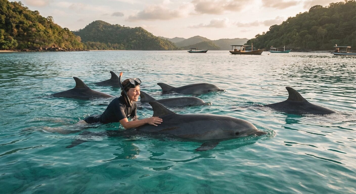 Delfin-Schwimmen in der Bucht von Naranjo