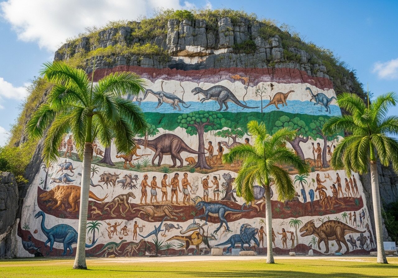 Mural de la Prehistoria - riesige Felsmalerei